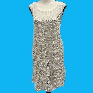 Intimately Free People White Crochet Tank Dress Coverup Beachy Boho Vacation XS